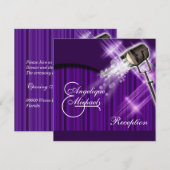 Hollywood trouwreceptie paars kaart (Voorkant / Achterkant)
