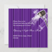Hollywood trouwreceptie paars kaart (Achterkant)