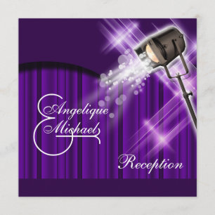 Hollywood trouwreceptie paars kaart