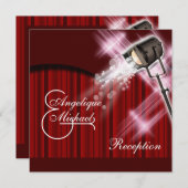 Hollywood trouwreceptie rood zwart wit kaart (Voorkant / Achterkant)