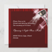 Hollywood trouwreceptie rood zwart wit kaart (Achterkant)
