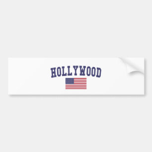 Hollywood US Flag Bumpersticker