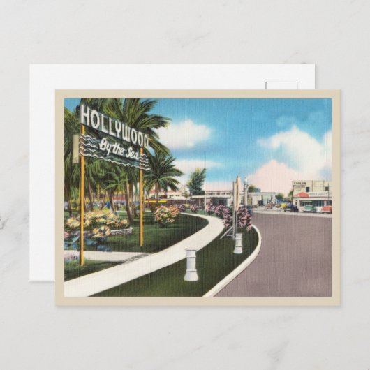 Hollywood van de Zee Florida Briefkaart (Voorkant / Achterkant)