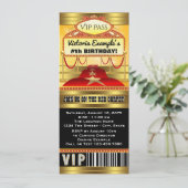 Hollywood Verjaardagsfeest Ticket Uitnodigingen (Staand voorkant)