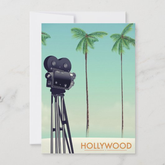 Hollywood Vintage camera Reisposter Kaart (Achterkant)