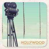 Hollywood Vintage camera Reisposter Kartonnen Onderzetters (Voorkant)