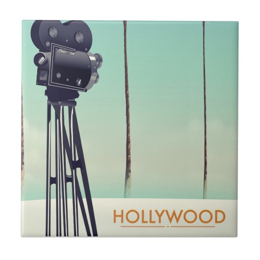 Hollywood Vintage camera Reisposter Tegeltje (Voorkant)