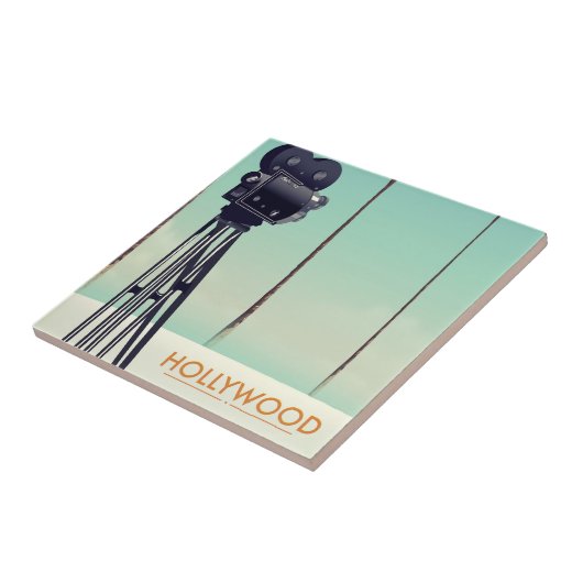 Hollywood Vintage camera Reisposter Tegeltje (Zijkant)
