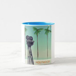 Hollywood Vintage camera Reisposter Tweekleurige Koffiemok