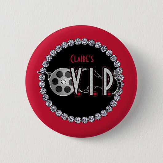 Hollywood VIP Birthday Button (Voorkant)