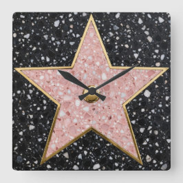 Hollywood Walk of Fame Square Onderzetter Vierkante Klok