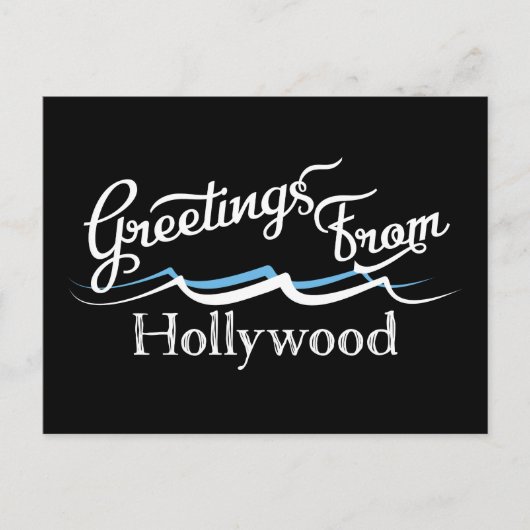 Hollywood Water Waves Briefkaart (Voorkant)