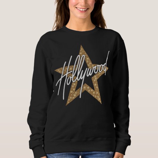 Hollywood White Hand Script met ster Trui (Voorkant)