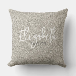 Hollywood Zilver Glitter Ster NAAM Elegant Chic Kussen