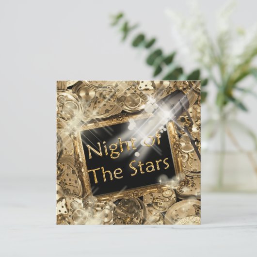 Hollywoodfeest Kaart (Staand voorkant)