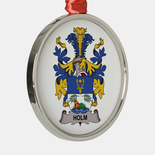Holm Family Crest Metalen Ornament (Rechts)