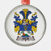 Holm Family Crest Metalen Ornament (Voorkant)