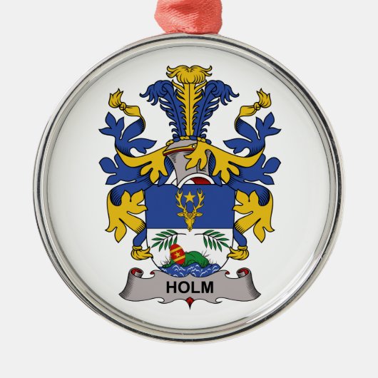 Holm Family Crest Metalen Ornament (Voorkant)