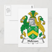 Holman Family Crest Briefkaart (Voorkant / Achterkant)