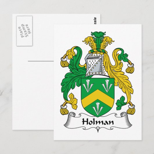 Holman Family Crest Briefkaart (Voorkant / Achterkant)