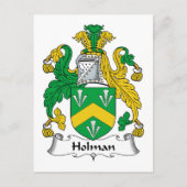 Holman Family Crest Briefkaart (Voorkant)
