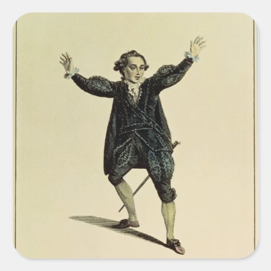 Holman in het Karakter van Romeo, pub. 1784 Vierkante Sticker (Voorkant)