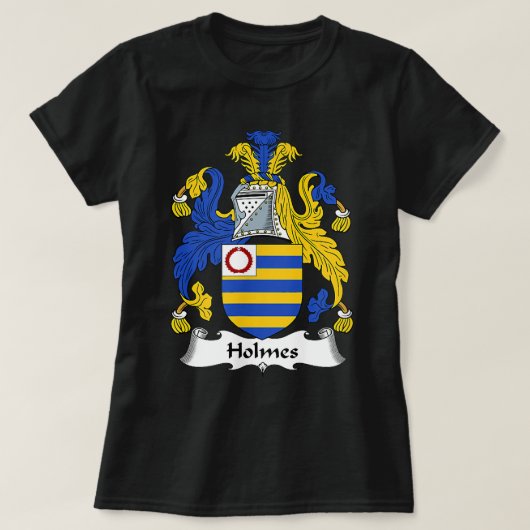 Holmes Coat of Arms Family Crest T-shirt (Design voorkant)