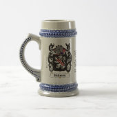 Holmes Family Crest Stein Bierpul (Links)