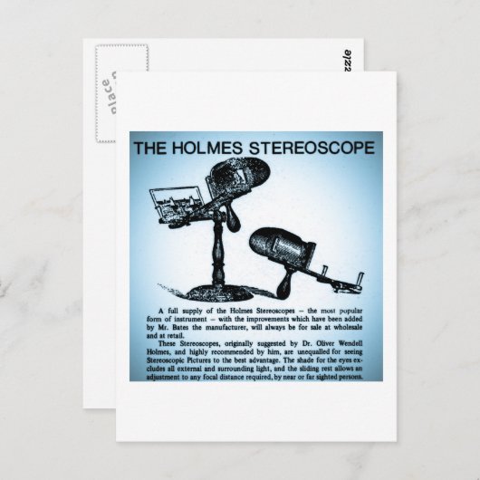 Holmes Stereoscope Advertisement (Cyanotype) Briefkaart (Voorkant / Achterkant)