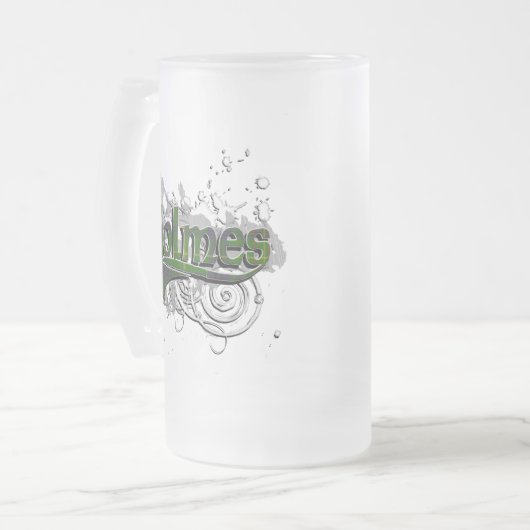 Holmes Tartan Grunge Matglas Bierpul (Voorkant links)