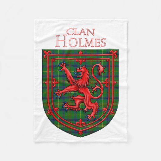 Holmes Tartan Scottish Pset Lion Rampant Fleece Deken (Voorkant)