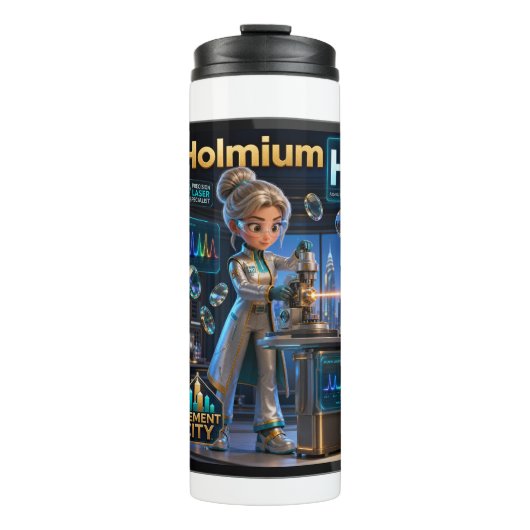 Holmium (Ho) – Atoom | ATOMIVRA™ Collectie Thermosbeker (Voorkant)