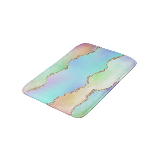 Holo Agate | Faux Iriscent Pastel Ombre Marmer Badmat (Gekanteld)