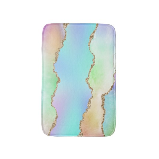 Holo Agate | Faux Iriscent Pastel Ombre Marmer Badmat (Voorkant Verticaal)