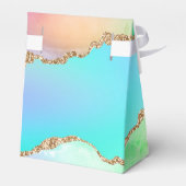 Holo Agate | Faux Iriscent Pastel Ombre Marmer Bedankdoosjes (Achterkant)