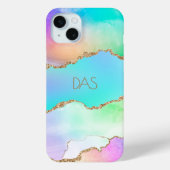 Holo Agate | Faux Iriscent Pastel Ombre Marmer Case-Mate iPhone Case (Achterkant)