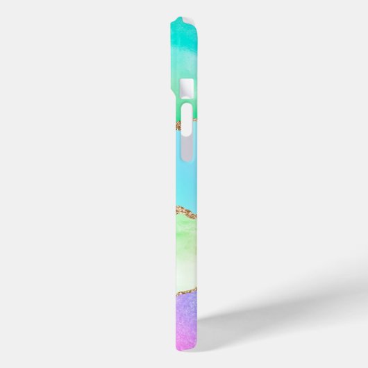 Holo Agate | Faux Iriscent Pastel Ombre Marmer Case-Mate iPhone Case (Achterkant / Links)