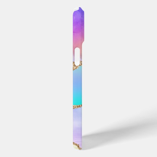 Holo Agate | Faux Iriscent Pastel Ombre Marmer Case-Mate iPhone Case (Achterkant / Rechts)