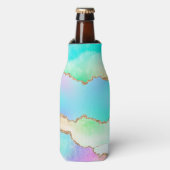 Holo Agate | Faux Iriscent Pastel Ombre Marmer Flesjeskoeler (Fles Voorkant)