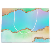 Holo Agate | Faux Iriscent Pastel Ombre Marmer Groot Cadeauzakje (Voorkant)