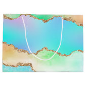 Holo Agate | Faux Iriscent Pastel Ombre Marmer Groot Cadeauzakje (Achterkant)