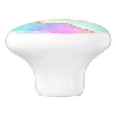 Holo Agate | Faux Iriscent Pastel Ombre Marmer Keramische Knop (Zijkant)