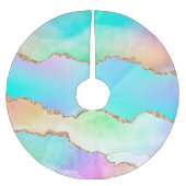 Holo Agate | Faux Iriscent Pastel Ombre Marmer Kerstboom Rok (Voorkant)