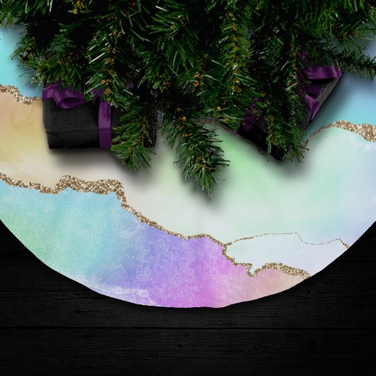 Holo Agate | Faux Iriscent Pastel Ombre Marmer Kerstboom Rok