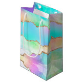 Holo Agate | Faux Iriscent Pastel Ombre Marmer Klein Cadeauzakje (Voorkant Gekanteld)