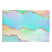 Holo Agate | Faux Iriscent Pastel Ombre Marmer Kussensloop (Achterkant)