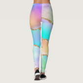 Holo Agate | Faux Iriscent Pastel Ombre Marmer Leggings (Achterkant)