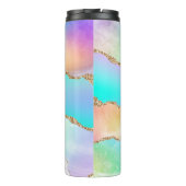 Holo Agate | Faux Iriscent Pastel Ombre Marmer Thermosbeker (Achterkant)