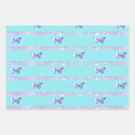 Holo B'fly Wrap Paper Flat Sheet Set van 3