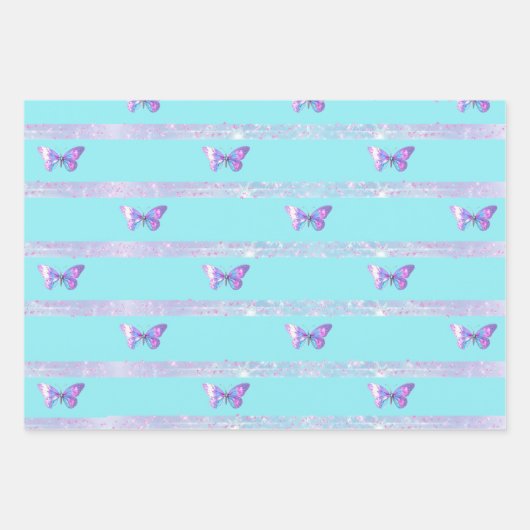  Holo B'fly Wrap Paper Flat Sheet Set van 3 (Voorkant)